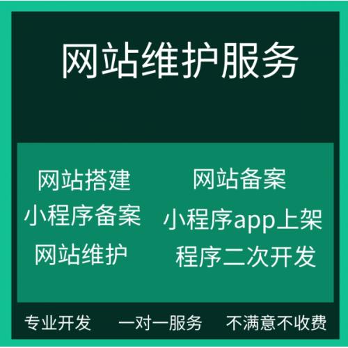 网站运维服务网站搭建小程序网站app上架服务器维护程序二次开发